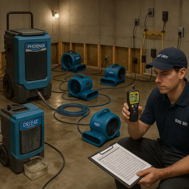 Structural Drying and Dehumidification process in Everman, TX